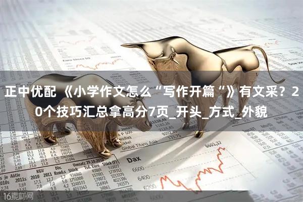正中优配 《小学作文怎么“写作开篇“》有文采？20个技巧汇总拿高分7页_开头_方式_外貌
