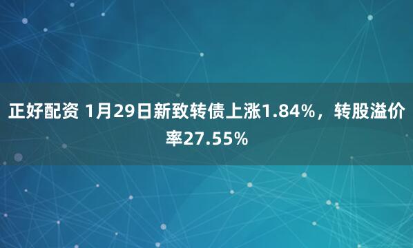 正好配资 1月29日新致转债上涨1.84%，转股溢价率27.55%