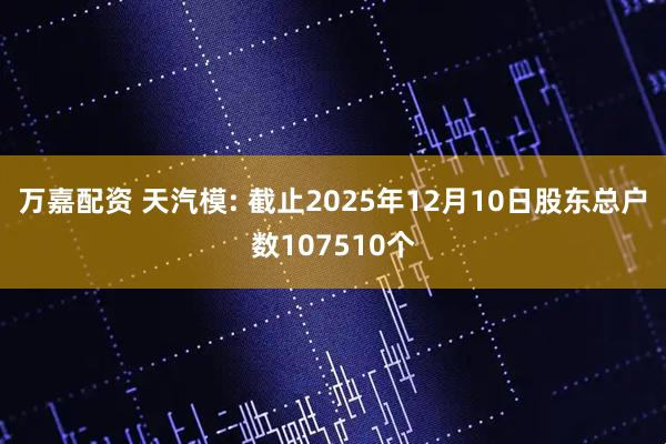 万嘉配资 天汽模: 截止2025年12月10日股东总户数107510个